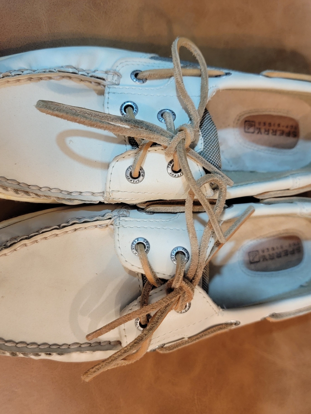 Sperry Tan Rubber Boat Shoes